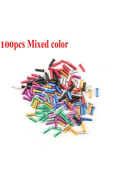 Choice 100pcs Mixed color 50/100pcs Bicycle Cable End Caps Aluminum Alloy Bike Brake Shifter Cable Tips Wir