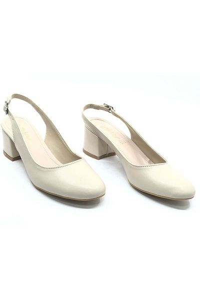 KOCAMANLAR Mehtap Open Back Classic Women's Heeled Shoes Ten