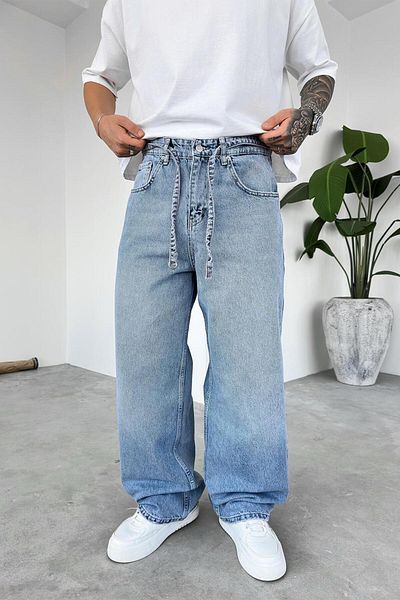 HAFKAGİYİM μαλακό ντεγκραντέ μπλε Αψιδωτό Basic Extra Loose φαρδύ παντελόνι