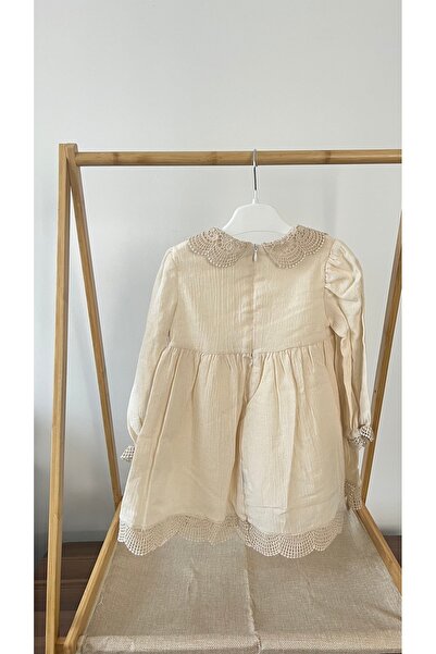 Mymio Kız Bebek Dantel Yaka Elbise - Özel Günler İçin Şık ve Zarif | 6 ay-5 yaş