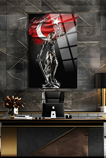 Genel Markalar Avukat Ofisine Hediye Themis Heykeli Adalet Heykeli KIRILMAZ CAM TABLO EV OFİS İŞ YERİ HEDİRYESİ