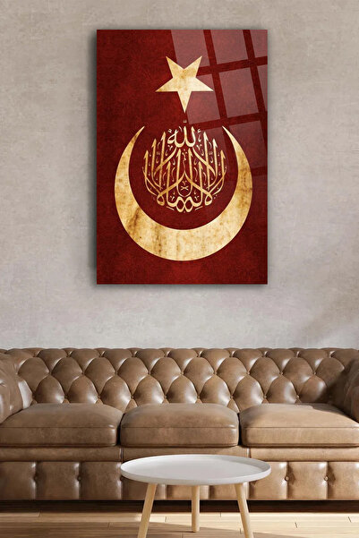 Genel Markalar OSMANLI SANCAĞI BAYRAĞI KIRILMAZ LÜKS CAM TABLO EV, İŞ YERİ, OFİS HEDİYESİ