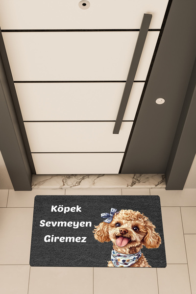 Dormot Home Ποιοτικό ψηφιακό εκτυπωτικό μαύρο, χαριτωμένο χαλάκι πόρτας με θέ...