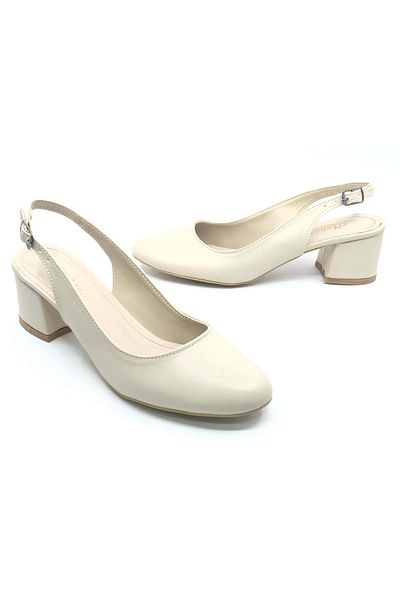KOCAMANLAR Mehtap Open Back Classic Women's Heeled Shoes Ten