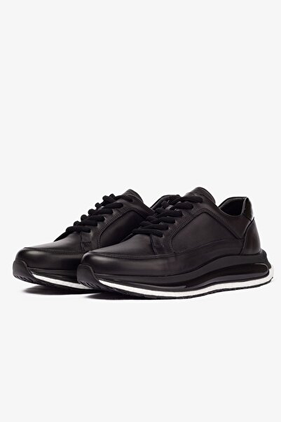 Barmea Men's Sneaker Shoes - Black Giyuç Leather 2401 Mlk005