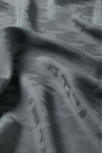 ipekevi Four Seasons Smoked Houndstooth Patterned Monogram Shawl