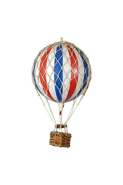 Authentic 1928 Hot Air Balloon Decoration, Authentic Models, Floating The Skies, Red White Blue, 8.5x8.5x13 Cm