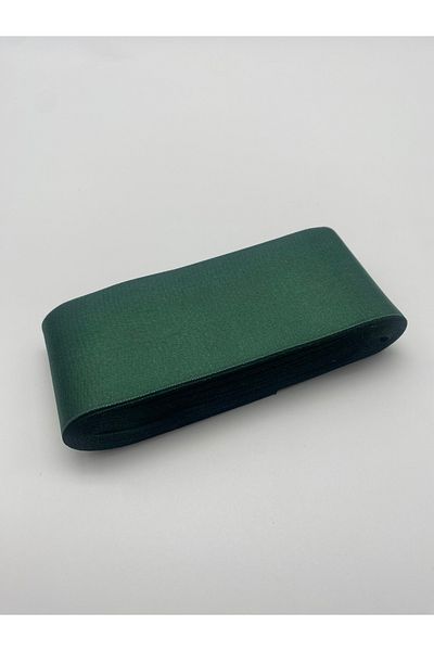 Ak Tuhafiye Emerald-Dark Green Satin Ribbon 6 cm 10 Meters Wide Satin, Bundle-Christmas Decoration-Decor Ribbon No:30