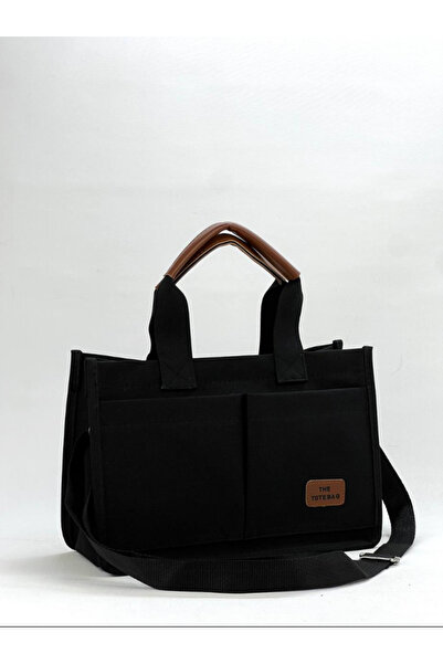 eflanmoda kanvas kumaştan kadın tote bag el ve omuz çantası