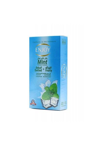 Enjoying Enjoy Mint Premium Condoms - 12 Pieces - Blue
