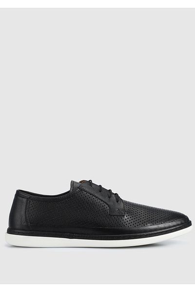 Eclipse Men's Black Leather Shoes