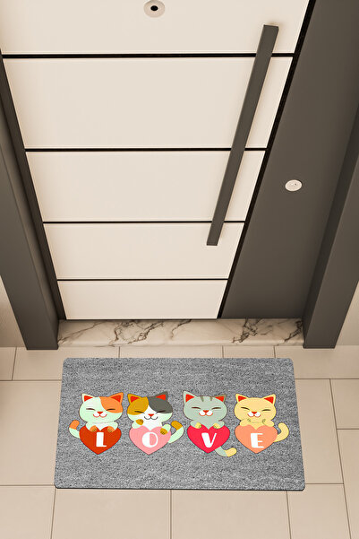 Dormot Home Якісний цифровий друк Сірий, килимок для дверей з мотивом «Котики...