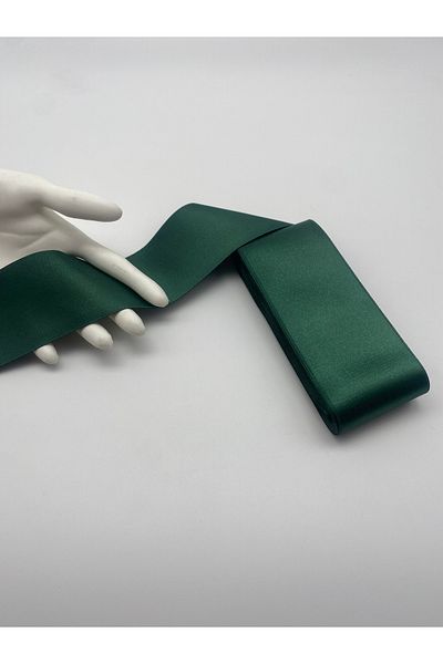 Ak Tuhafiye Emerald-Dark Green Satin Ribbon 6 cm 10 Meters Wide Satin, Bundle-Christmas Decoration-Decor Ribbon No:30