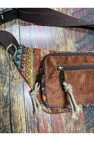 Street Bag حقيبة خصر للسفر اليومي بوهيمية أصلية عرقية متعددة الجيوب مقاومة للماء