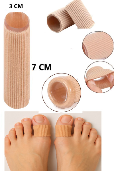 Bunyon 7cm El Başparmak Ayak Başparmak Kemik Eğriliği Tırnak Batması Için Koruyucu Kumaş Kaplı Silikon Tüp