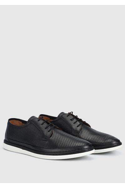 Eclipse Men's Black Leather Shoes