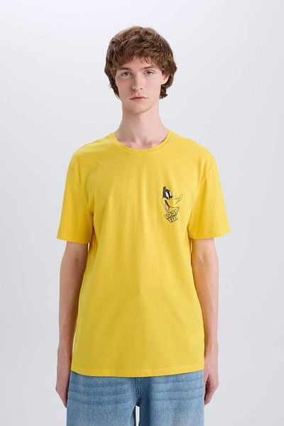 DeFacto Νέα σεζόν 100% βαμβακερό μπλουζάκι Looney Tunes Regular Fit Crew λαιμόκοψη με κοντό μανίκι