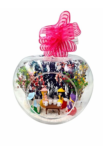 Çiçek Tasarım Sanatları Teraryum Elma Cam Fanus Canım Arkadaşlarım Anneler Gü...