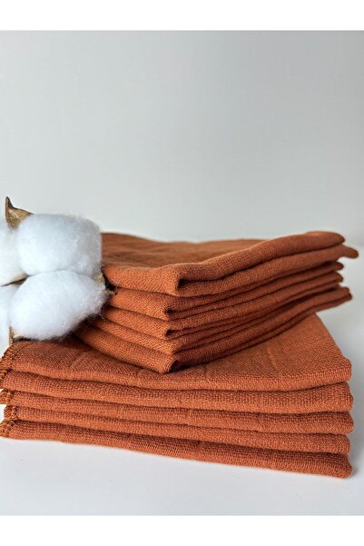 NOİSY TEKSTİL 10 Pack 100% Cotton 3 Layer Baby Muslin Mouth Wipes 25 X 25 cm