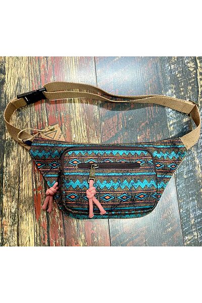 Street Bag Ethnic Authentic Bohemian Daily Travel Waist Bag Multi-Pocket Water Resistant