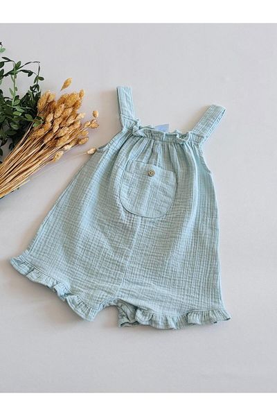 Kidaxi Girl's Muslin Strappy Barbatöz Jumpsuit