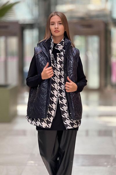 Ghisa Houndstooth Detailed Inflatable Vest