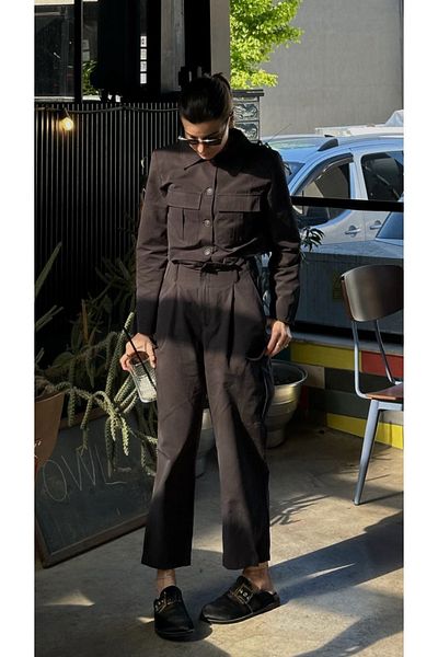 BarB Women's Trousers with Cargo Pocket - Black