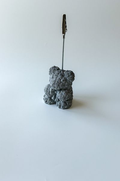 sin istanbul Mini Rose Bear Note Holder Gray, Note Holder Gray