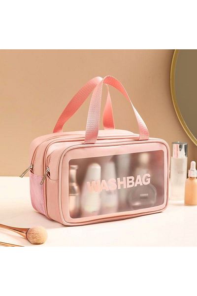 Boldy Personal Care Bag - Transparent Waterproof Makeup Bag - Waterproof Cosmetic Travel Bag (XL)