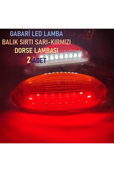 reyoto 2 Adet Gabari Balık Sırtı Dorse Lambası Sarı-kırmızı 12-24 Volt