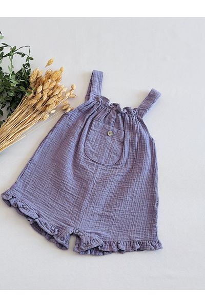 Kidaxi Girl's Muslin Strappy Barbatöz Jumpsuit