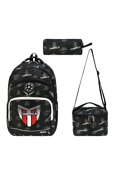 MUBO 3-Piece Primary School Bag Set Boy's Bag Lined Fan