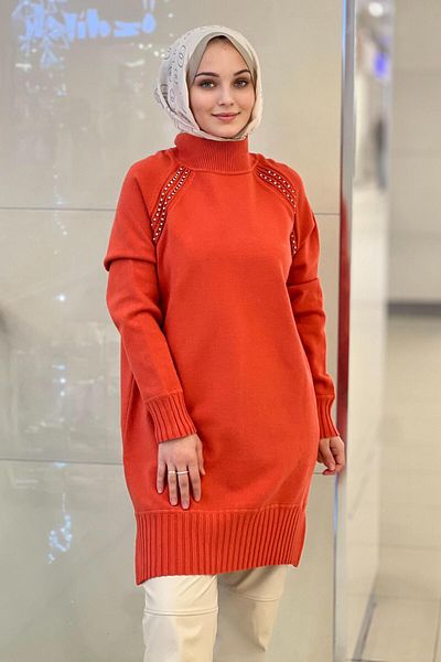 Ghisa Knitwear Sweater with Stone Embroidered Shoulders