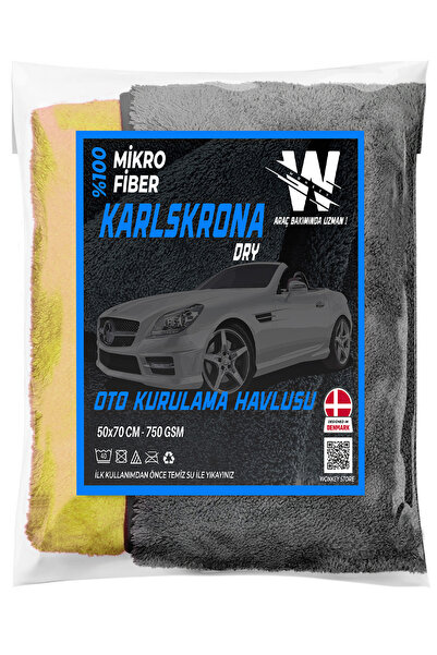 Wonkey Çift Katlı Mikrofiber Oto ve Araba Yıkama Kurulama Havlusu 70x50 cm, A...