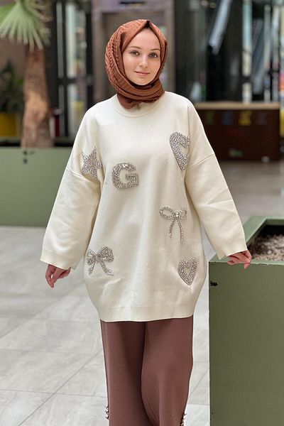 Ghisa Stone Emoji Embroidered Knitwear Sweater