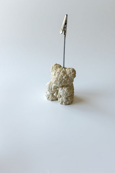 sin istanbul Mini Rose Bear Note Holder, Note Holder Beige