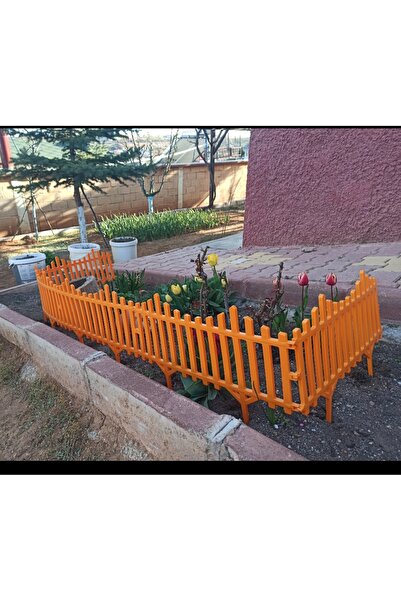 ALL PLAST Dekoratif Plastik Bahçe Çiti Plastik Çit Turuncu 58 cm ( 1 Adet )