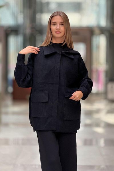 Ghisa Coat with Pearl Embroidered Sleeves and Hat Accessories