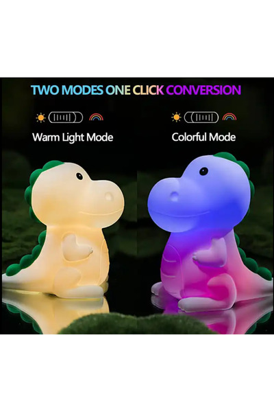 Generic Dinosaur night light 7 colors changing Portable USB Chargeable for Bedroom, works by tapping