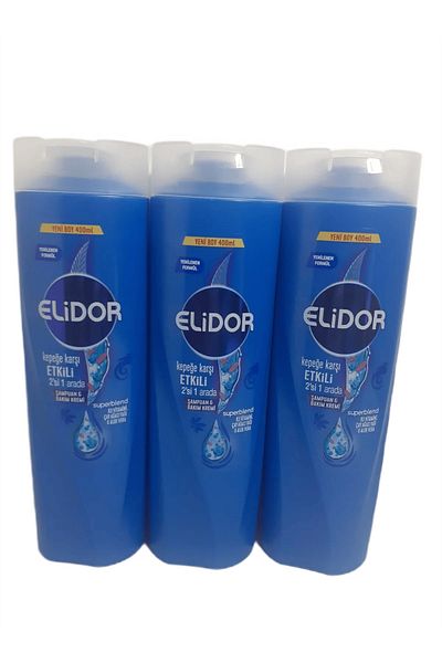 Elidor 400 Ml X 3 Shampoo Effective Against Dandruff - 2 in 1