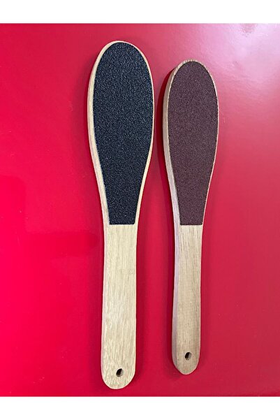 Helios Iroko Ahşap Saplı Ayak Topuk Nasır Temizleme Ayak Bakım Törpüsü - Çift Taraflı Doğal