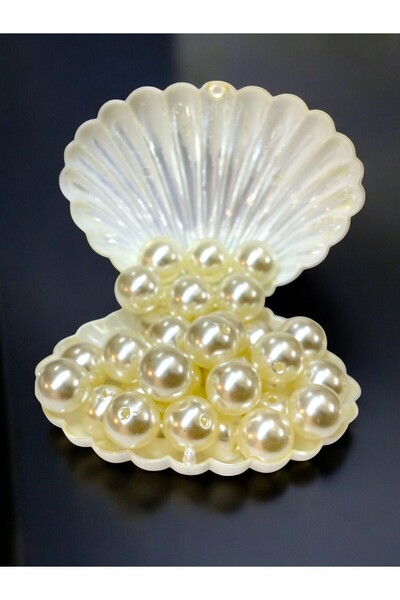 stainless steell 14mm Krem Lüks Plastik Delikli İnci Boncuk (100 gr) (250 gr)...