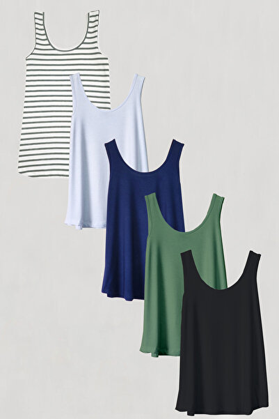 EFFE Блуза с презрамки от 5 части, памучен джърси и пениран памук