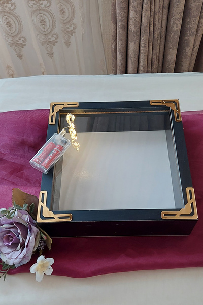 Verda Çerçeve إطار وردة عميقة باللون الأبيض مقاس 25 × 25 سم بدون اسم! صندوق ا...