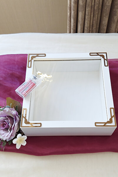 Verda Çerçeve 25x25 Cm Ledli Beyaz Isimsiz Derin Gül Çerçevesi! Gül Kutusu! H...
