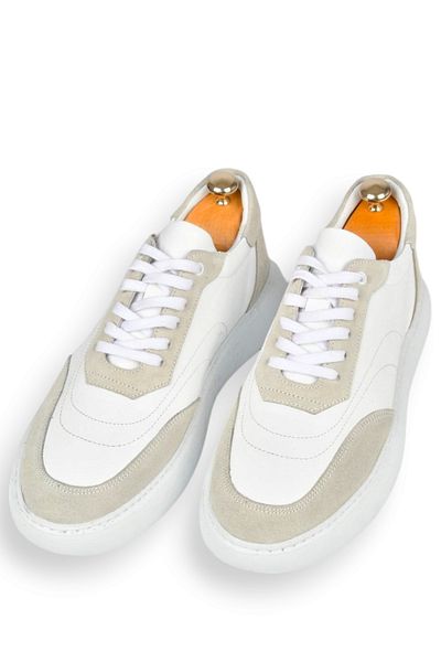 Rizz up Pánské bílé šněrovací Eva podešev Ortopedická sportovní obuv z pravé kůže Sneaker2509966