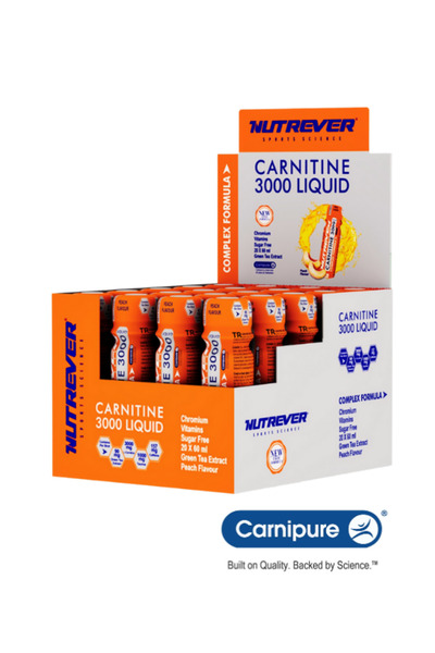 Nutrever L-Carnitine 3000 Mg Liquid 20 adet X 60 ml Şeftali - Carnipure® Ham Maddeli