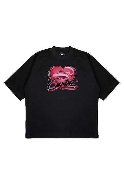 PURE EFFECT Μπλουζάκι Unisex Oversize Heart Motif Χοντρό ύφασμα