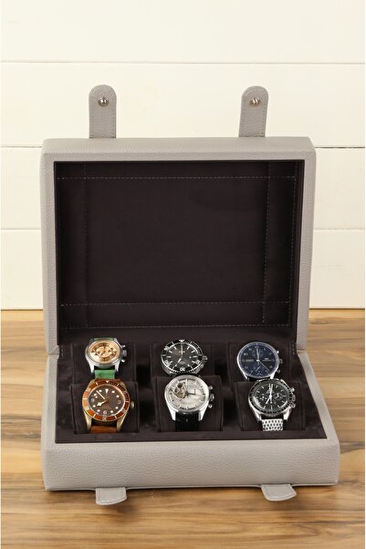 Onywatch Leather Watch Box 6-Piece Watch Collection Box Watch Organizer