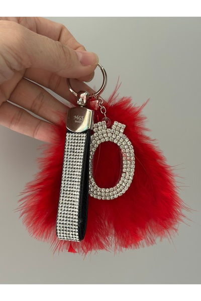 Mgs Breloc cu litere cu pene roșii Mgsdizayn (informați prin e-mail)